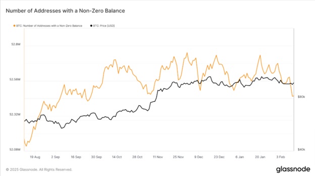 Кількість гаманців з ненульовим балансом BTC. Джерело: Glassnode.